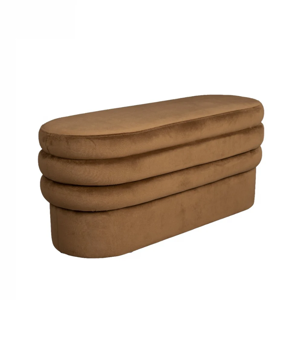 Aditi Velvet Brown Bench - Image 3