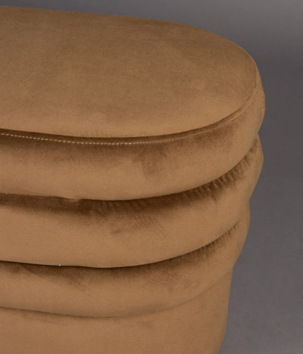 Aditi Velvet Brown Bench - Image 4