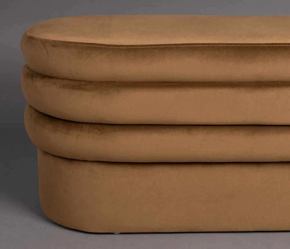 Aditi Velvet Brown Bench - Image 5