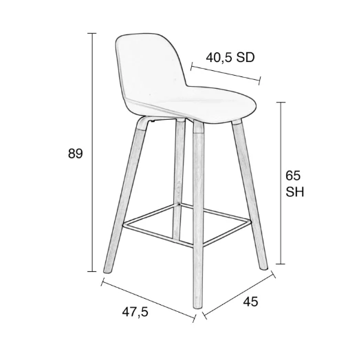 Albert Kuip Counter Stool - Green - Image 2