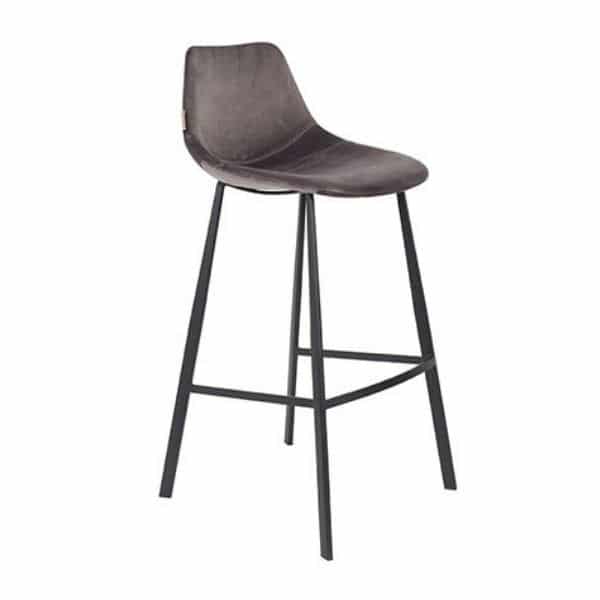 Franky Grey Velvet Barstool