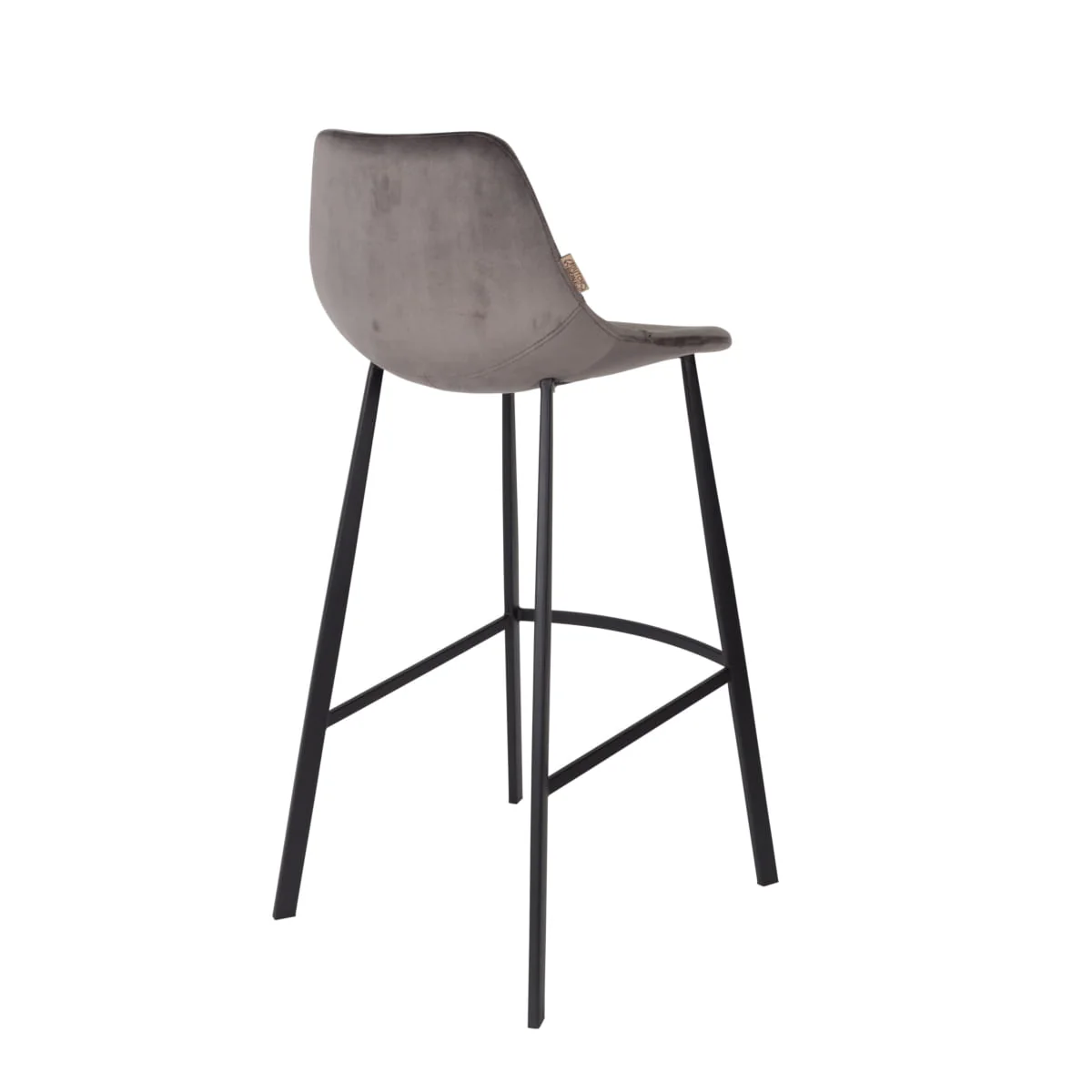 Franky Grey Velvet Barstool - Image 3