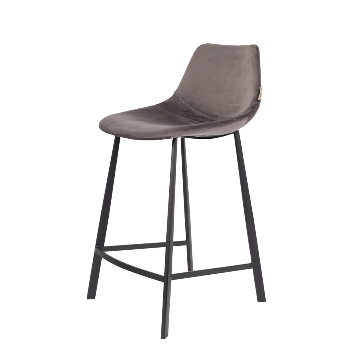 Franky Grey Velvet Barstool - Image 4