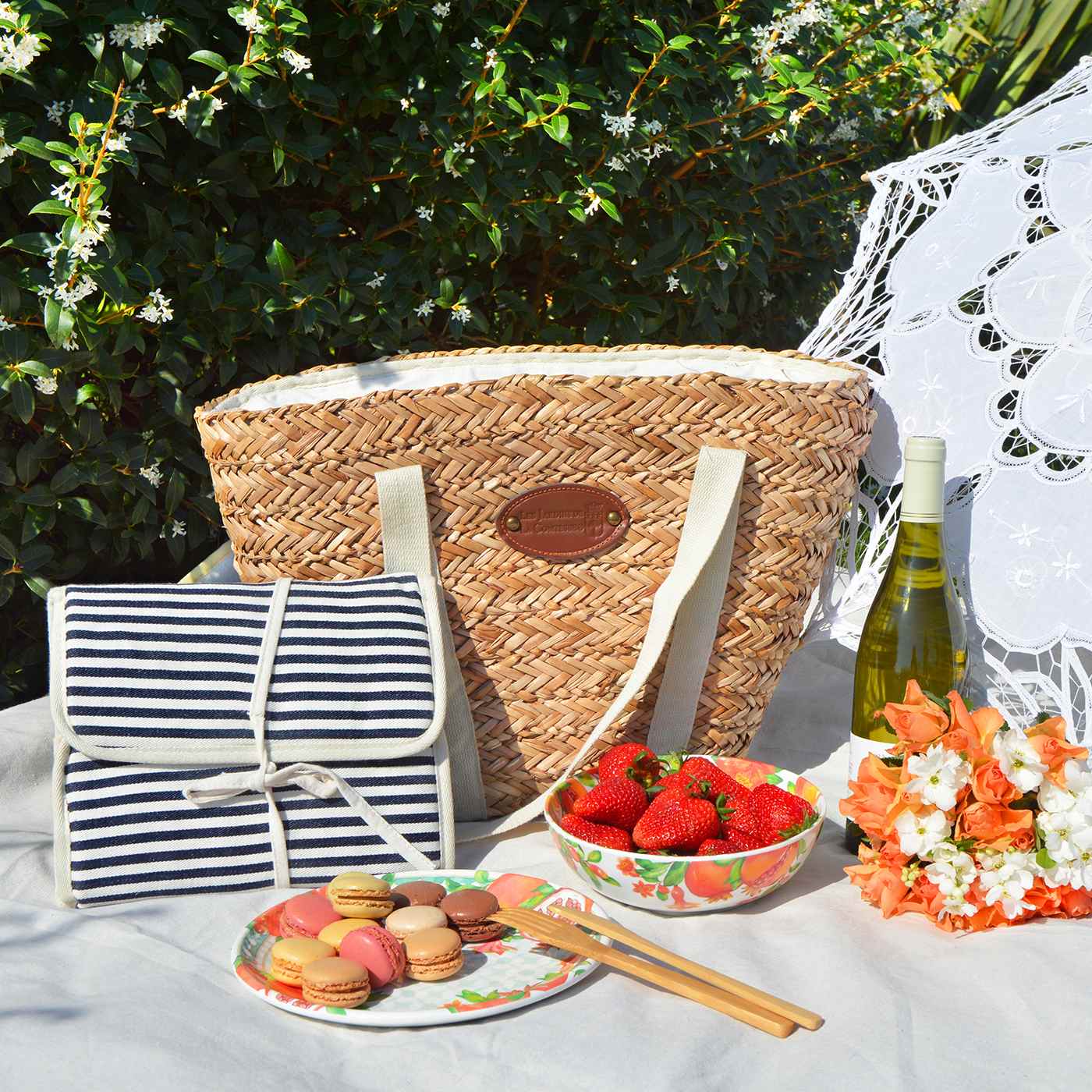 Beach Picnic Bag Riviera Linen - 4 Persons - Image 4