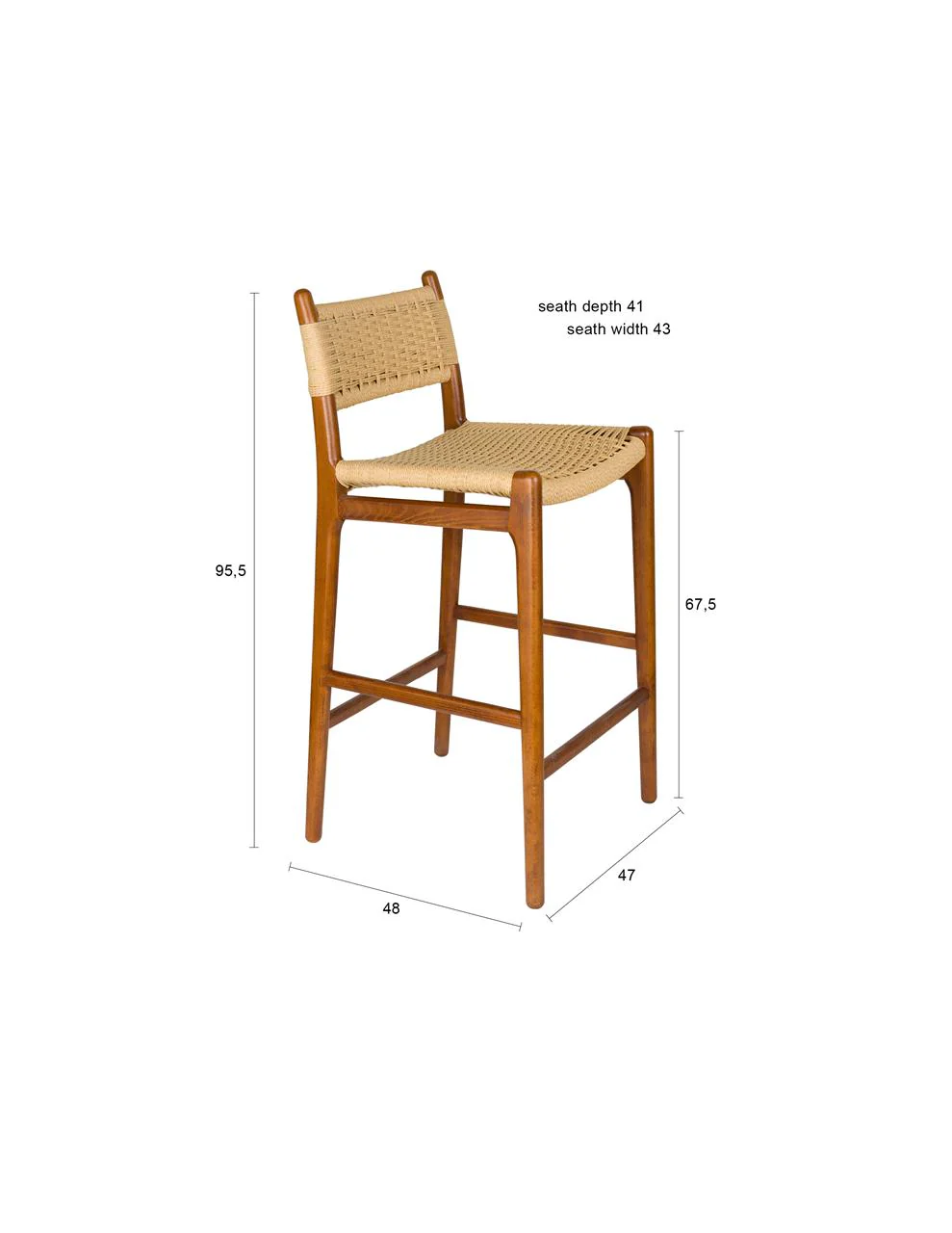 Counter Stool Cecile Walnut - Image 12