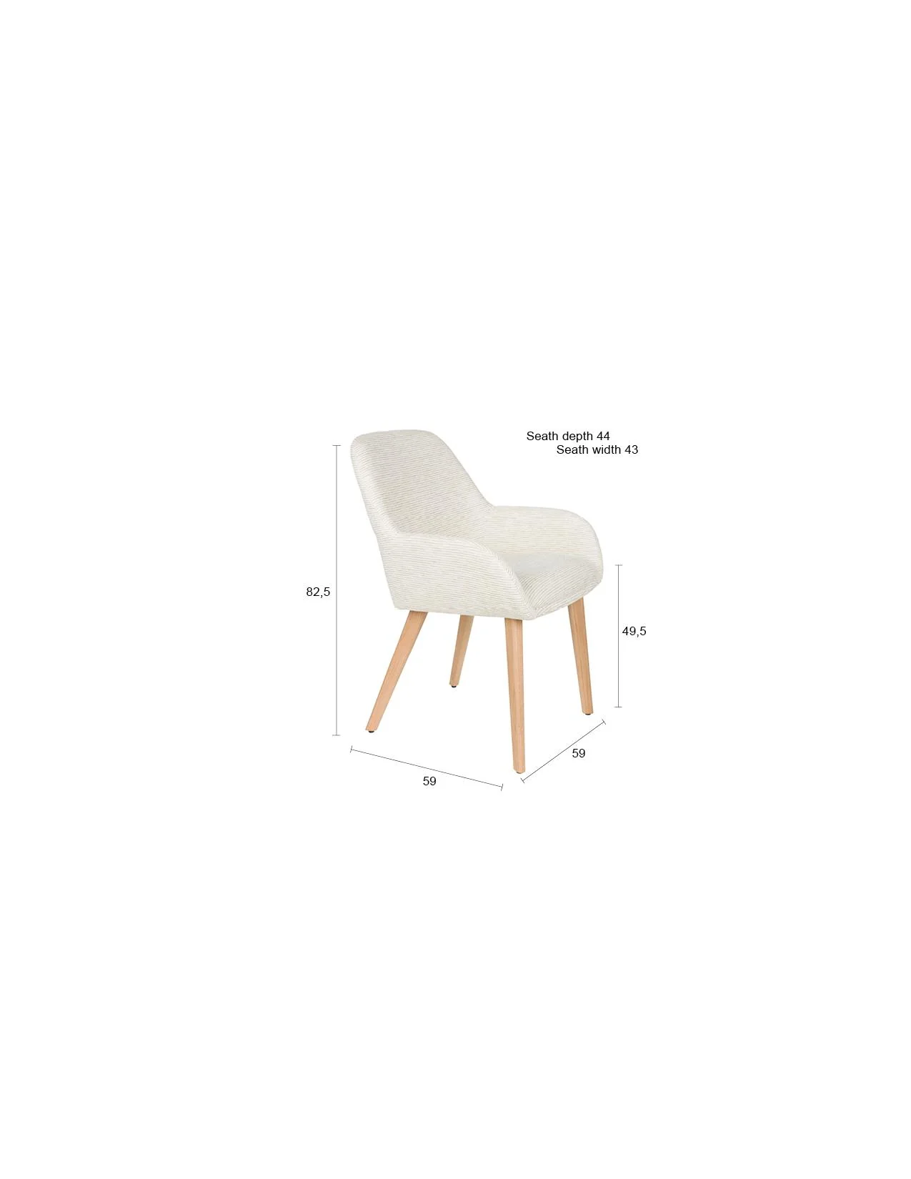 Dining Chair Amy Off-White - Image 11