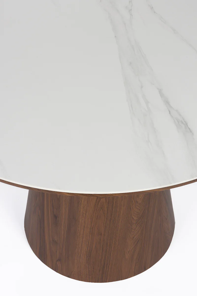 Dining Table Almira Round Walnut - Image 4