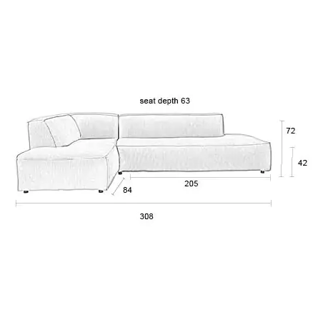 Fat Freddy Rib Sofa Left Caramel - Image 3