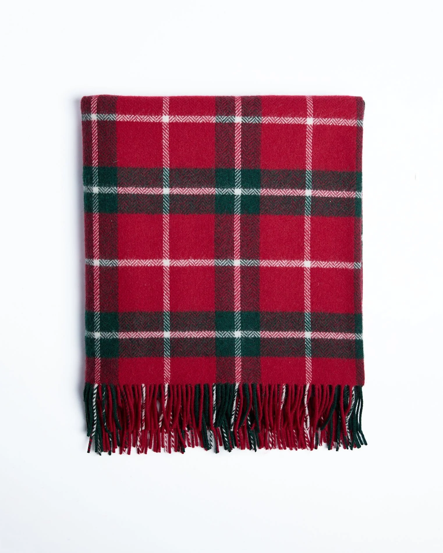 Foxford Ashford Green Check Lambswool Throw - Image 3