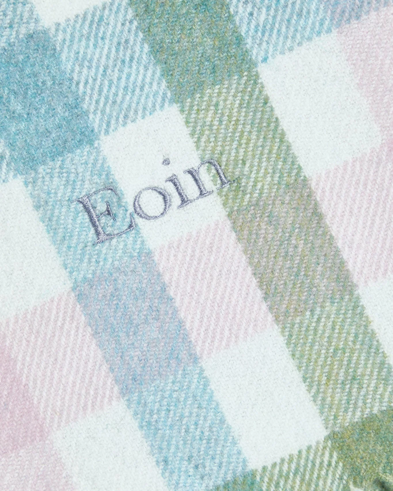 Foxford Blue Check Lambswool Baby Blanket - Image 5