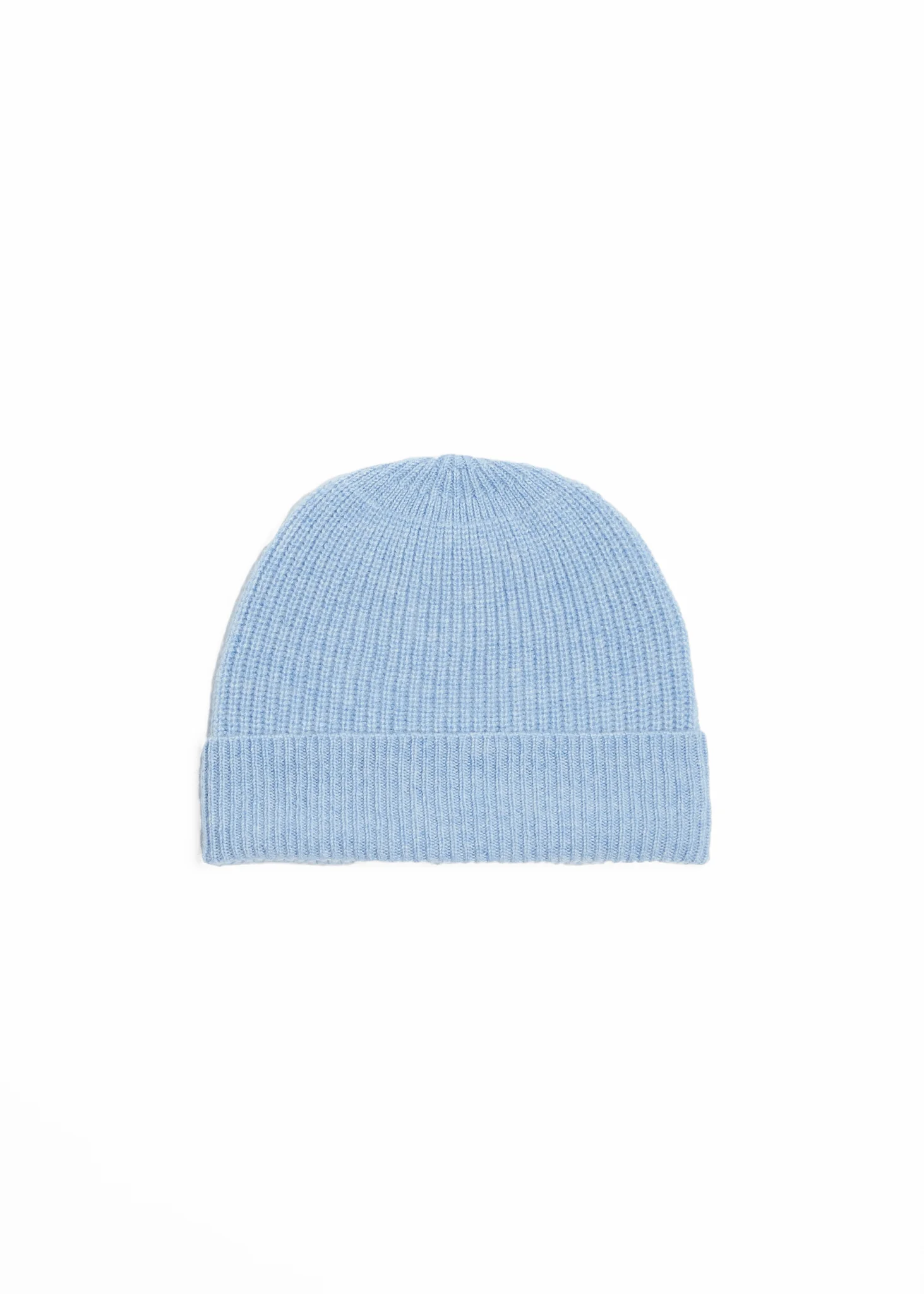 Foxford Blue Ribbed Cashmere Beanie