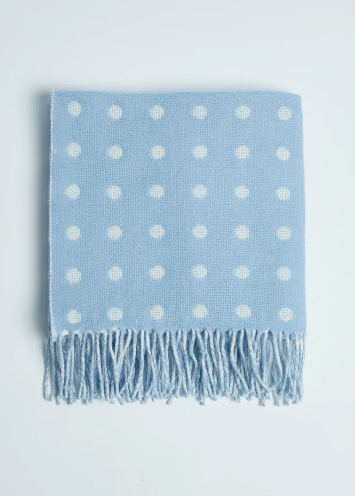 Foxford Blue Spot Lambswool Baby Blanket - Image 3