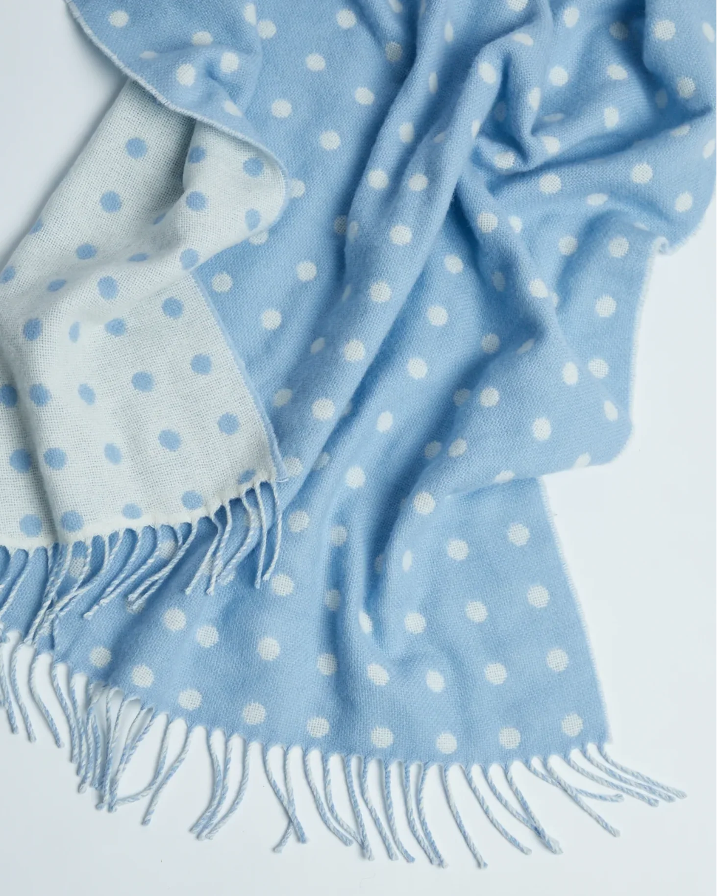 Foxford Blue Spot Lambswool Baby Blanket - Image 4