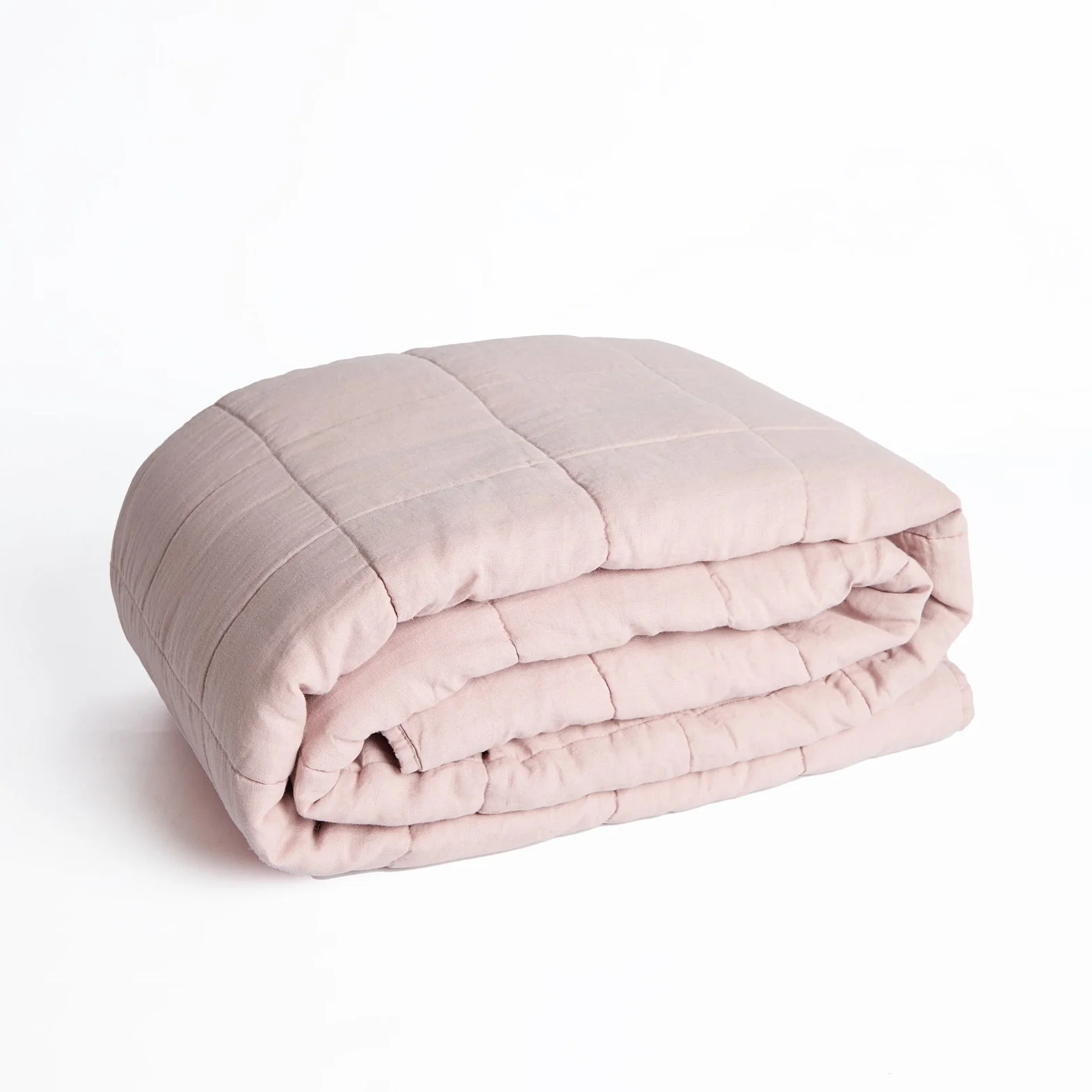 Foxford Blush Pink Linen Quilt - Image 2