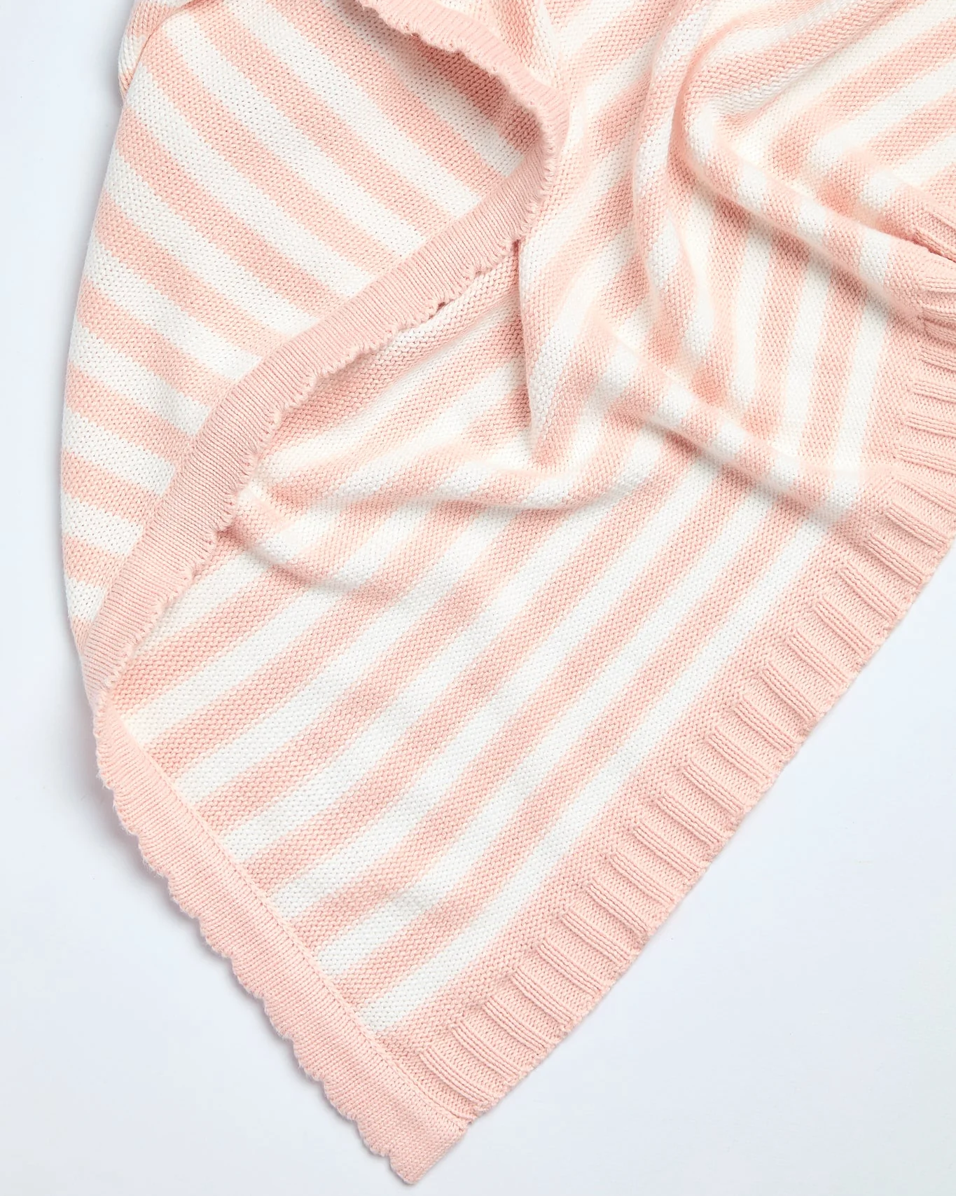 Foxford Cotton Baby Blanket- Pink Stripe - Image 3