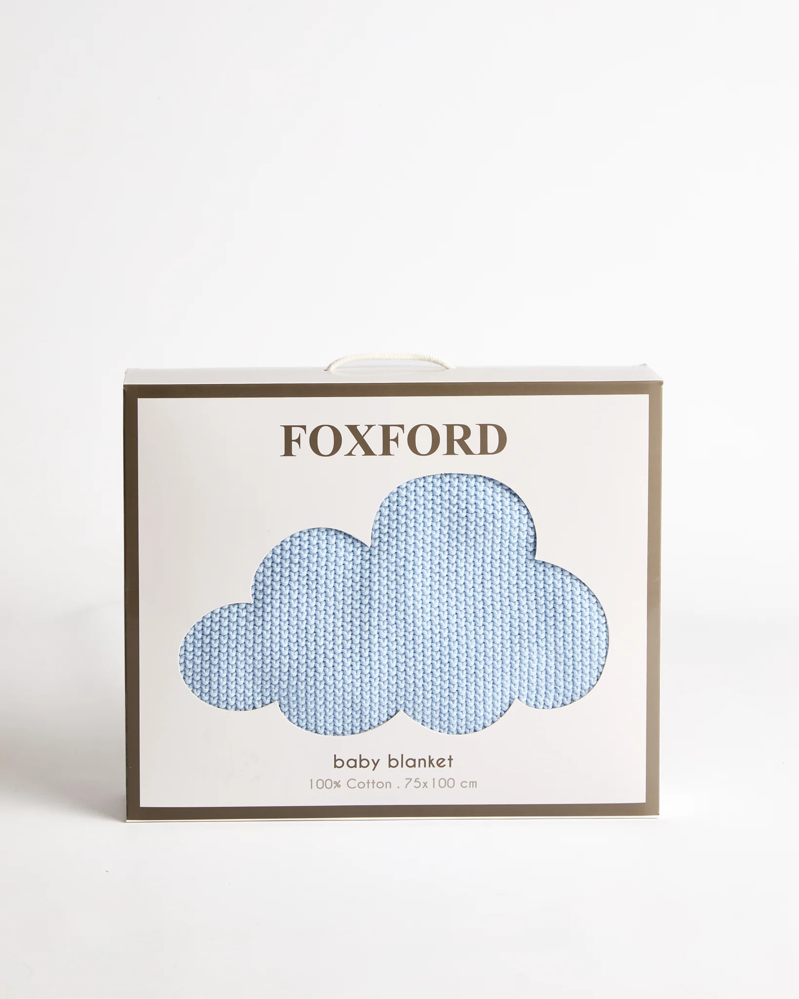 Foxford Cotton Baby Blanket- Powder Blue - Image 2