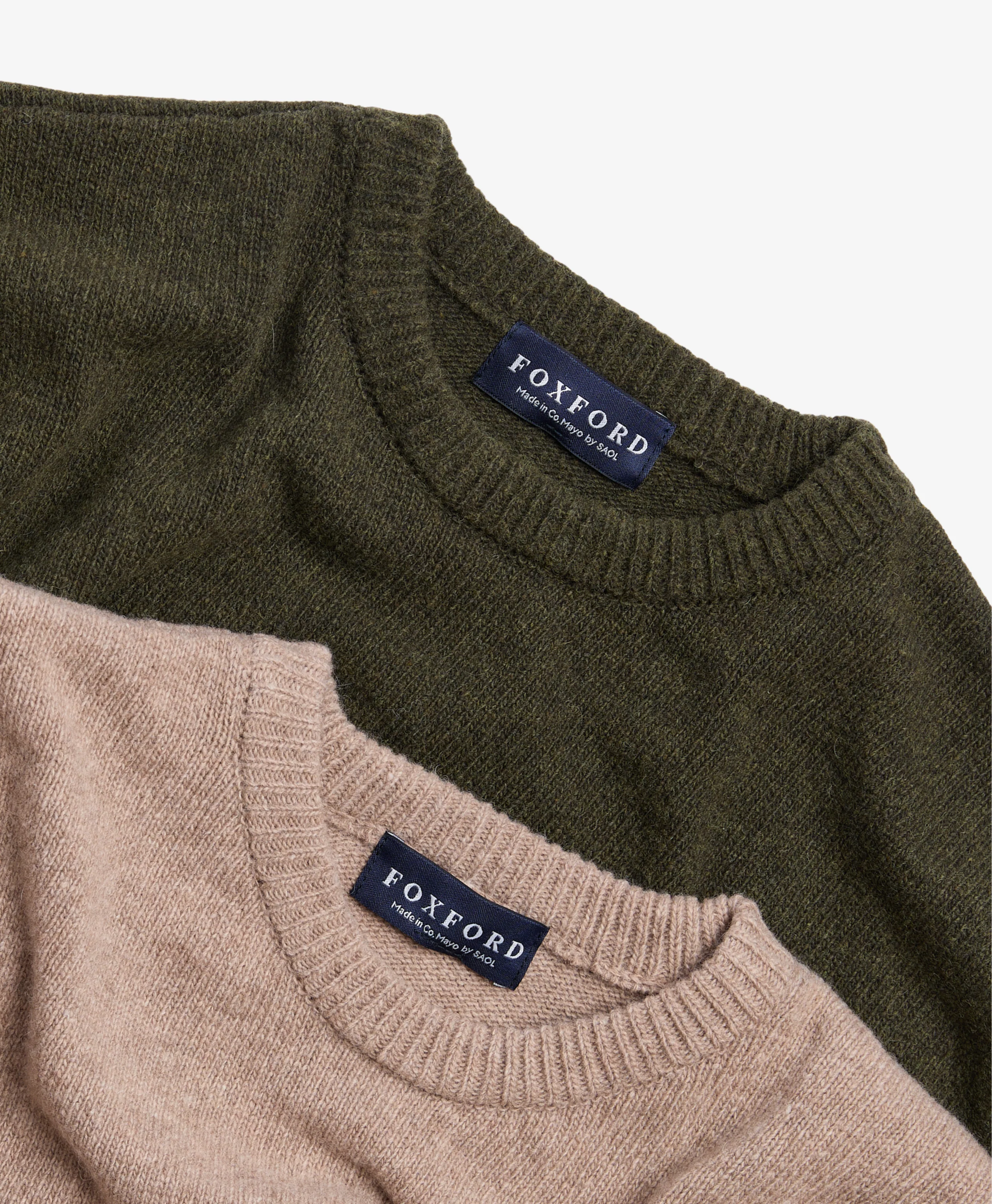 Foxford Dark Green Lambswool Round Neck - Image 3