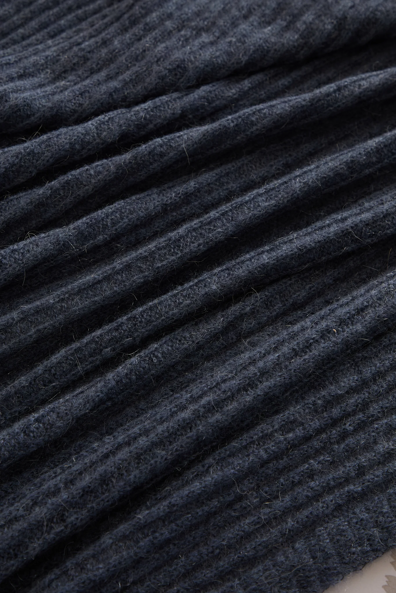 Foxford Denim Knitted Ribbed Bed Blanket - Image 2