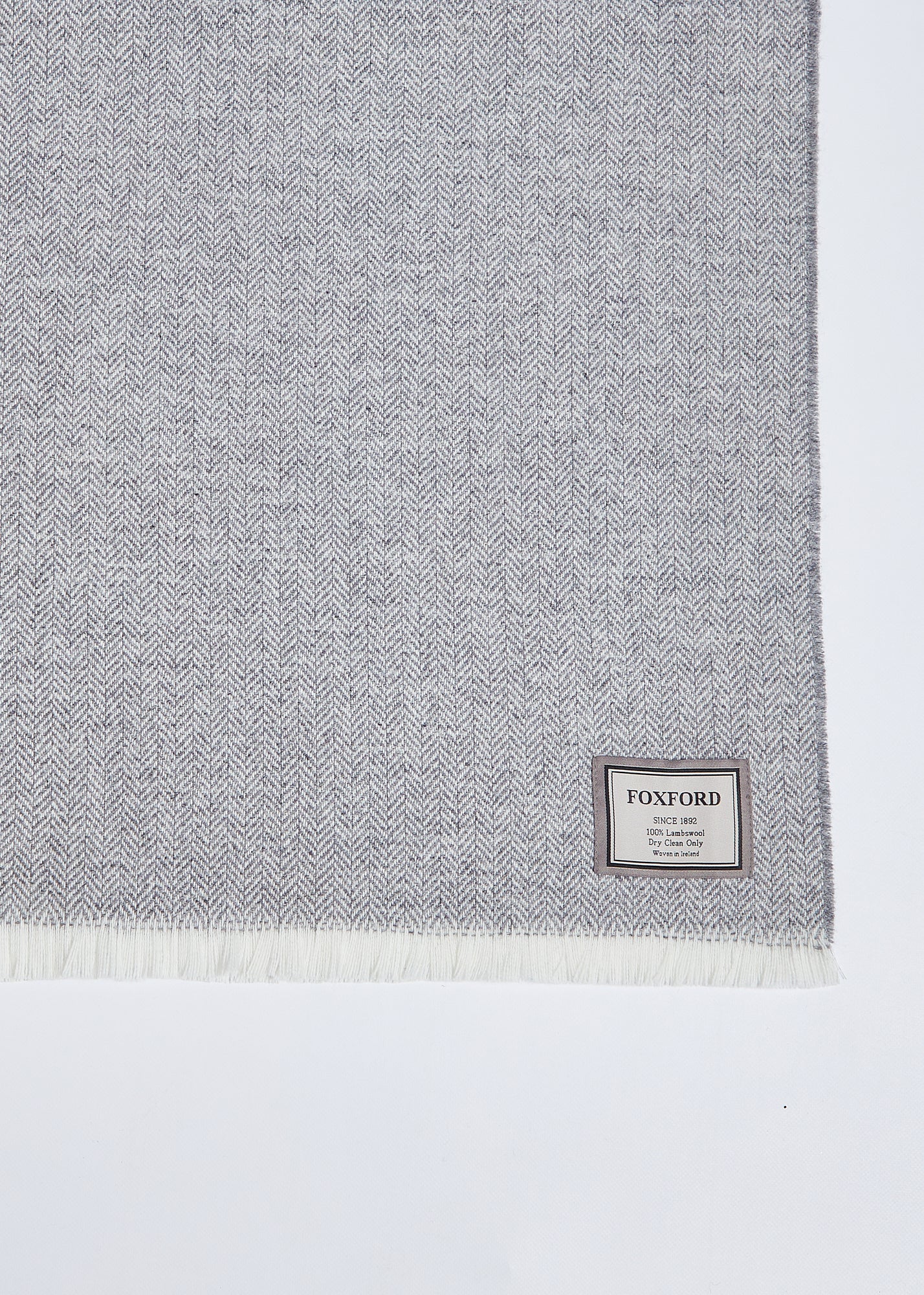 Foxford Extra Large Lambswool Throw Blanket - Grey - Image 5