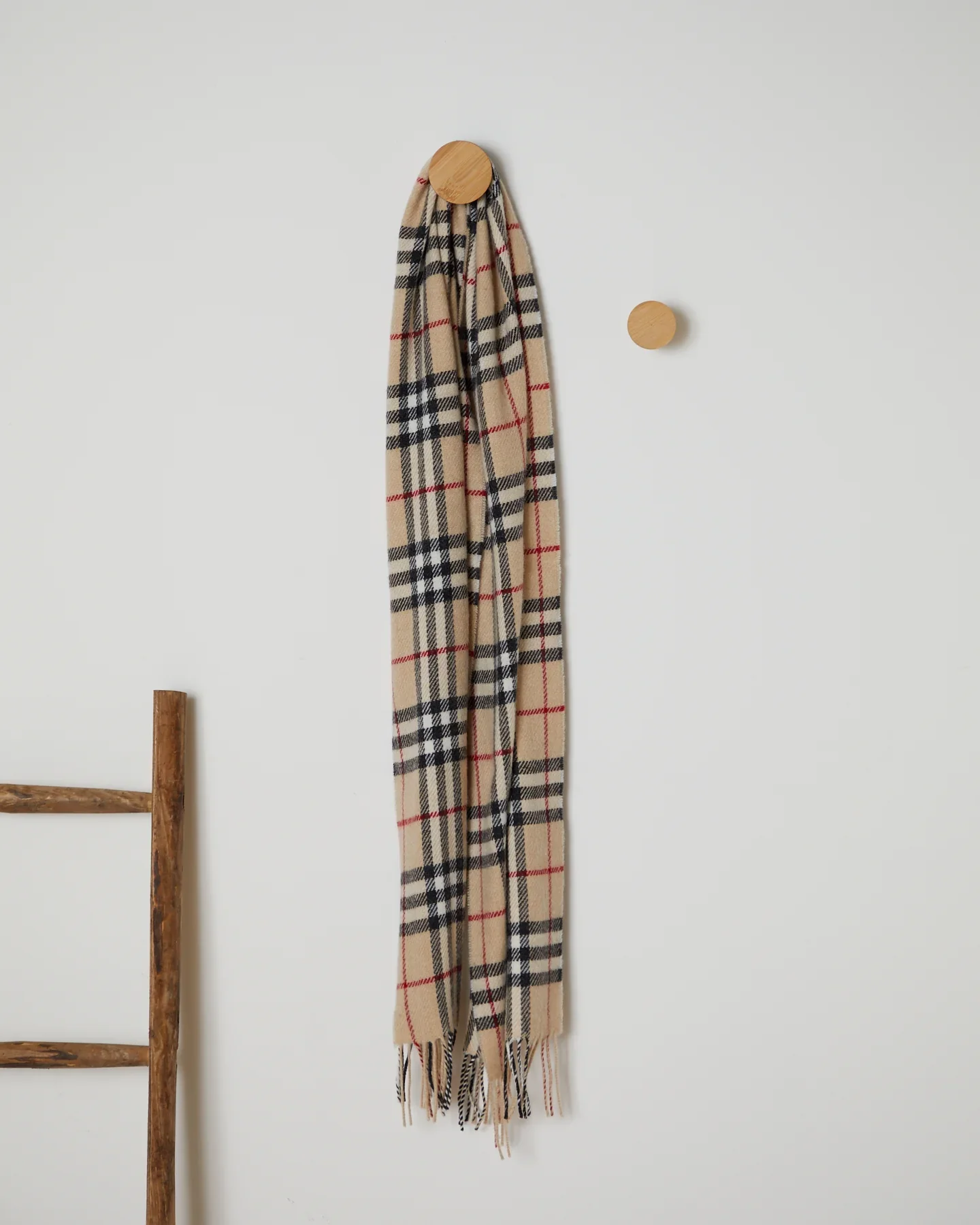 Foxford Fawn Check Lambswool Scarf - Image 3