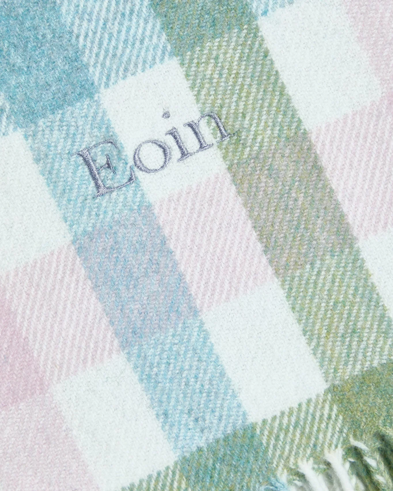Foxford Fawn Gingham Lambswool Baby Blanket - Image 4