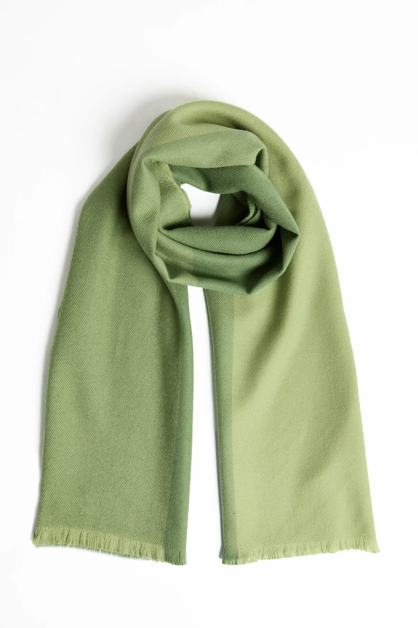 Foxford Four Green Stripe Extra-Fine Merino Scarf - Image 2