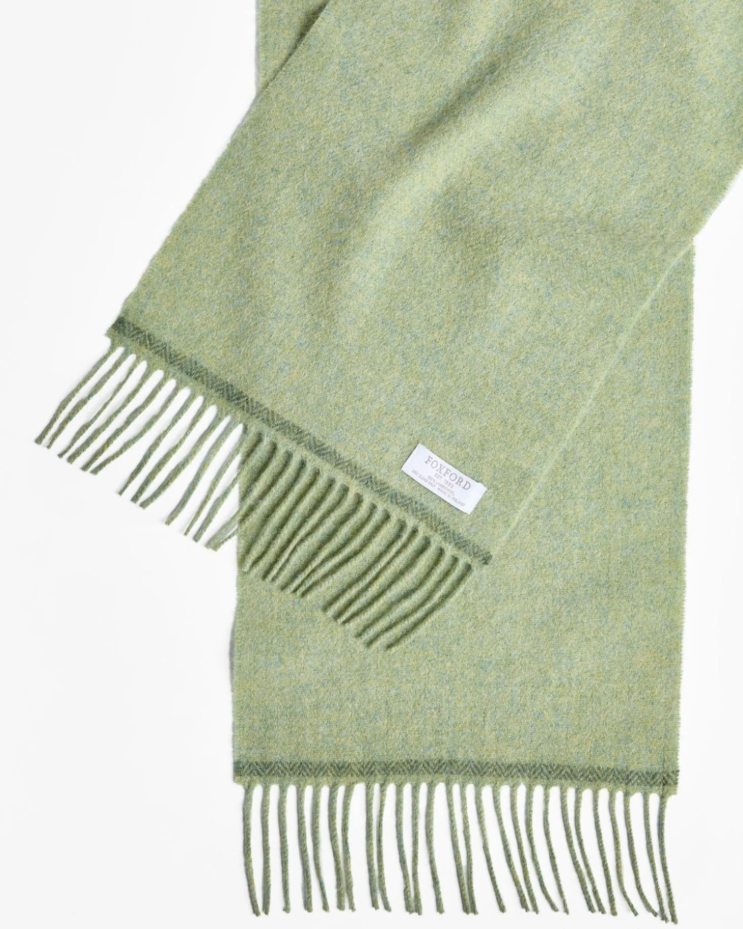 Foxford Green Melange Lambswool Scarf - Image 3