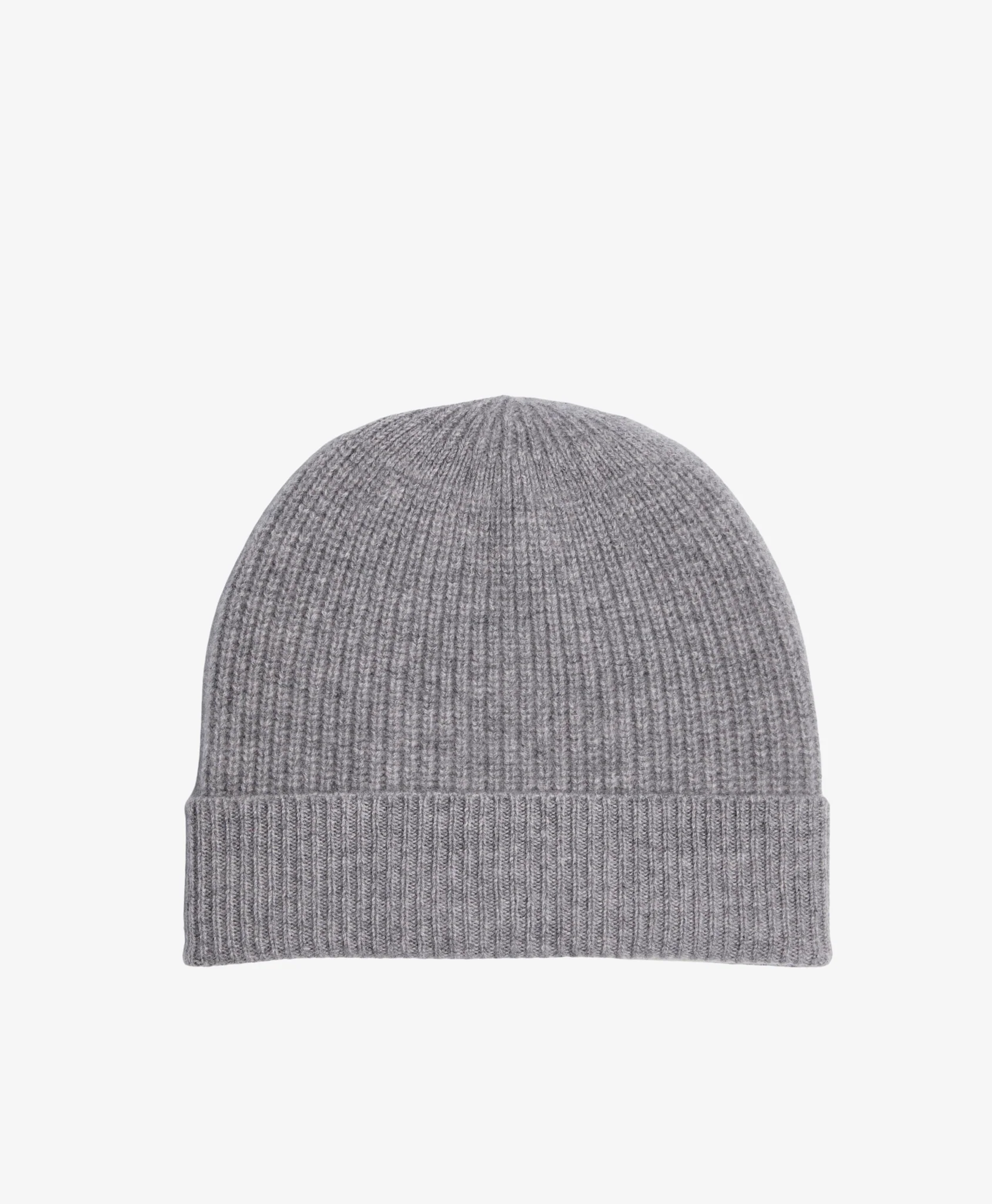 Foxford Grey Ribbed Cashmere Beanie