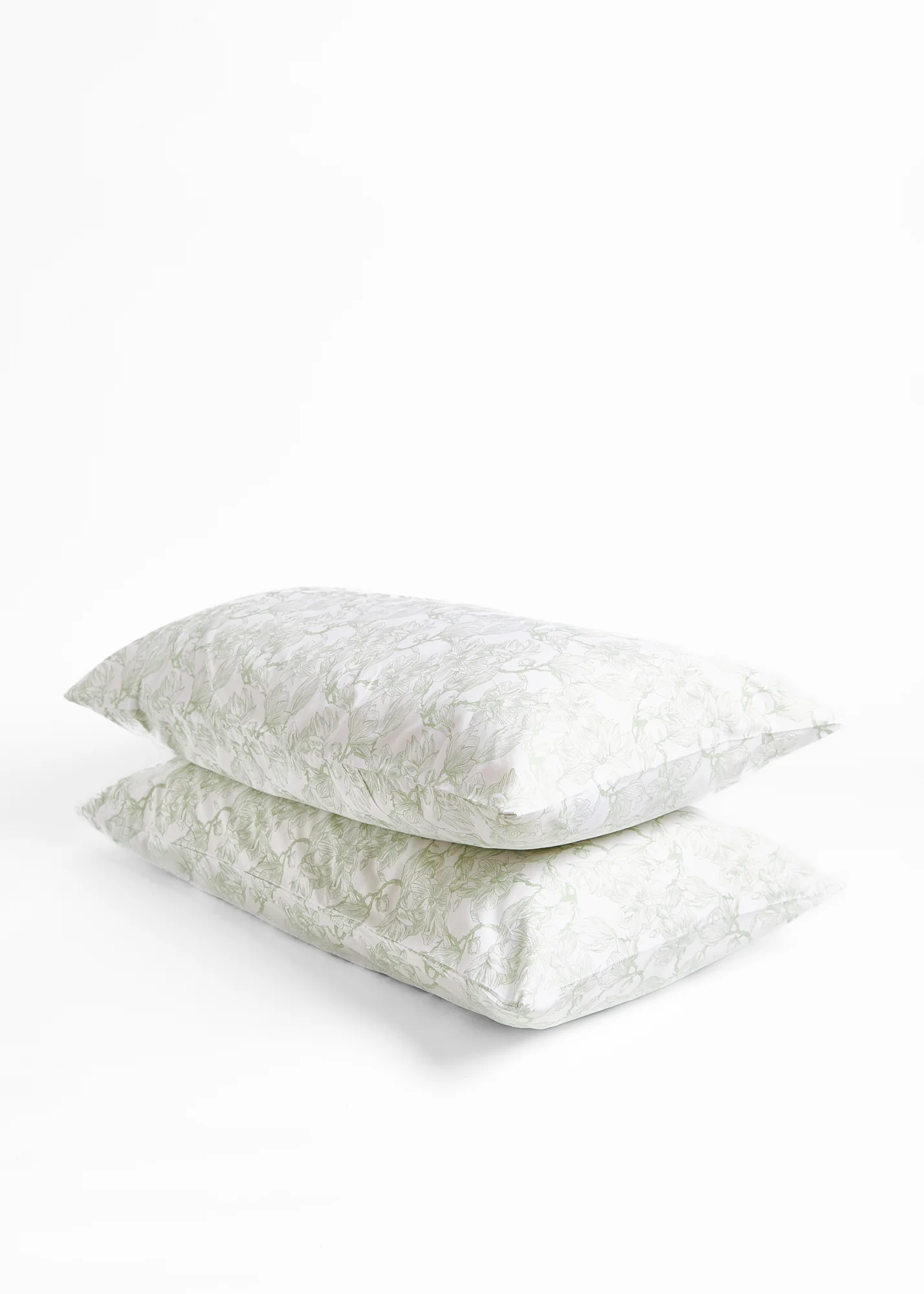 Foxford King Size Pillowcase Pair- Sage Magnolia