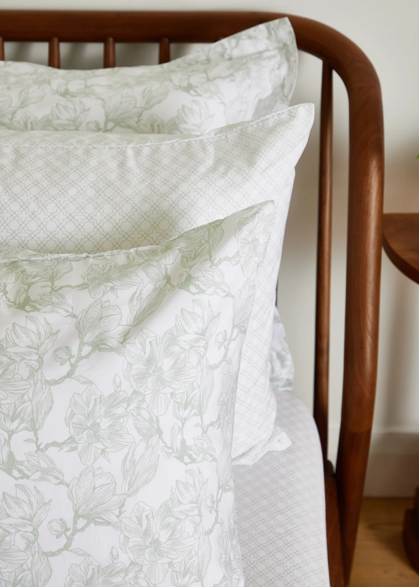 Foxford King Size Pillowcase Pair- Sage Magnolia - Image 2