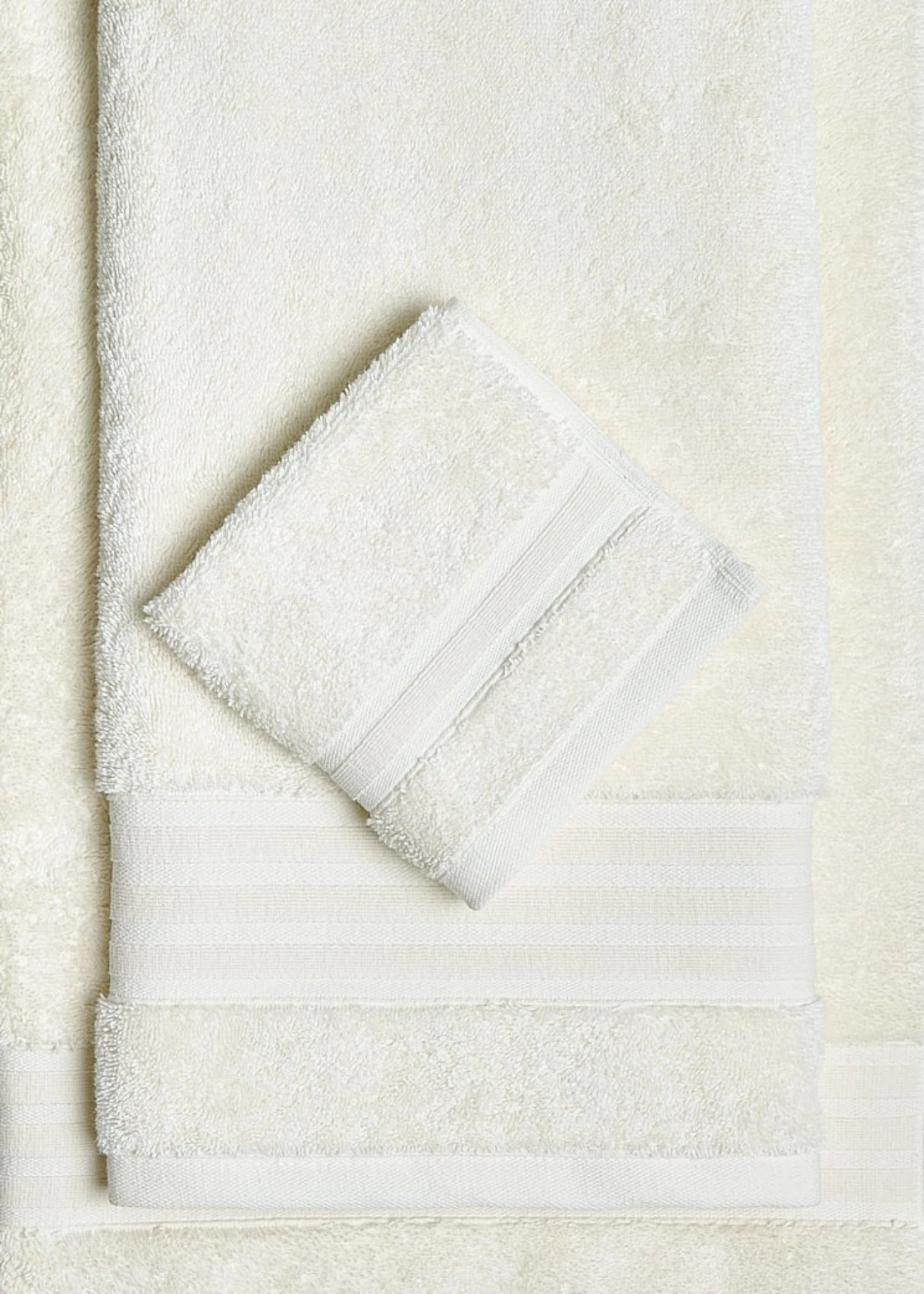 Foxford Luxury Cotton Hand Towel - Cream - Image 2