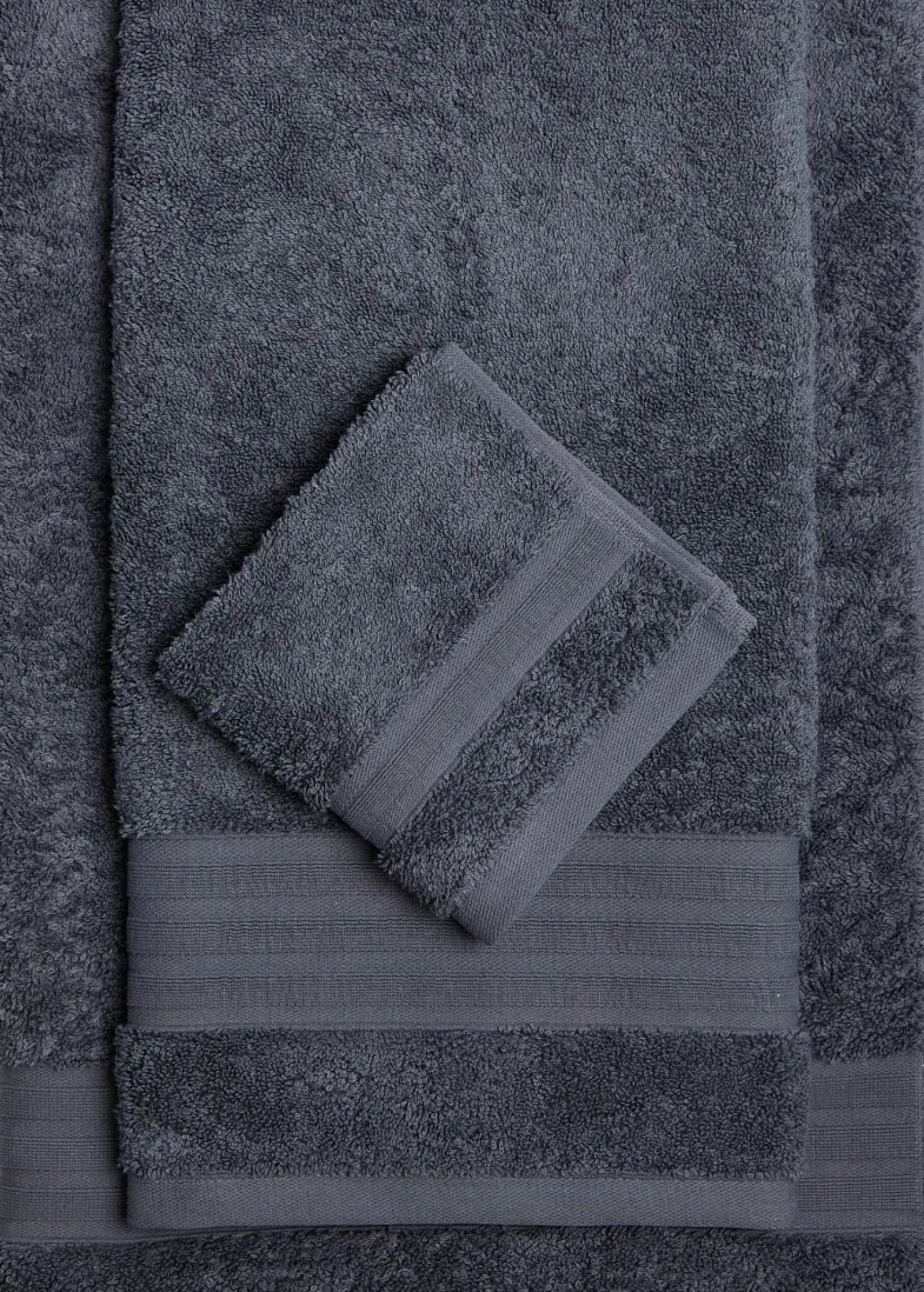 Foxford Luxury Cotton Face Cloth - Graphite - Image 2
