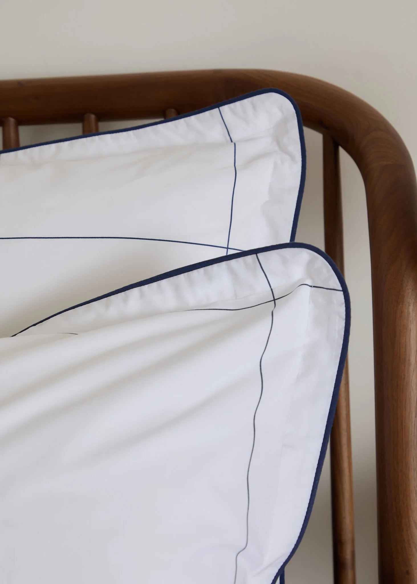Foxford Navy Windowpane Oxford Pillowcase - Image 8
