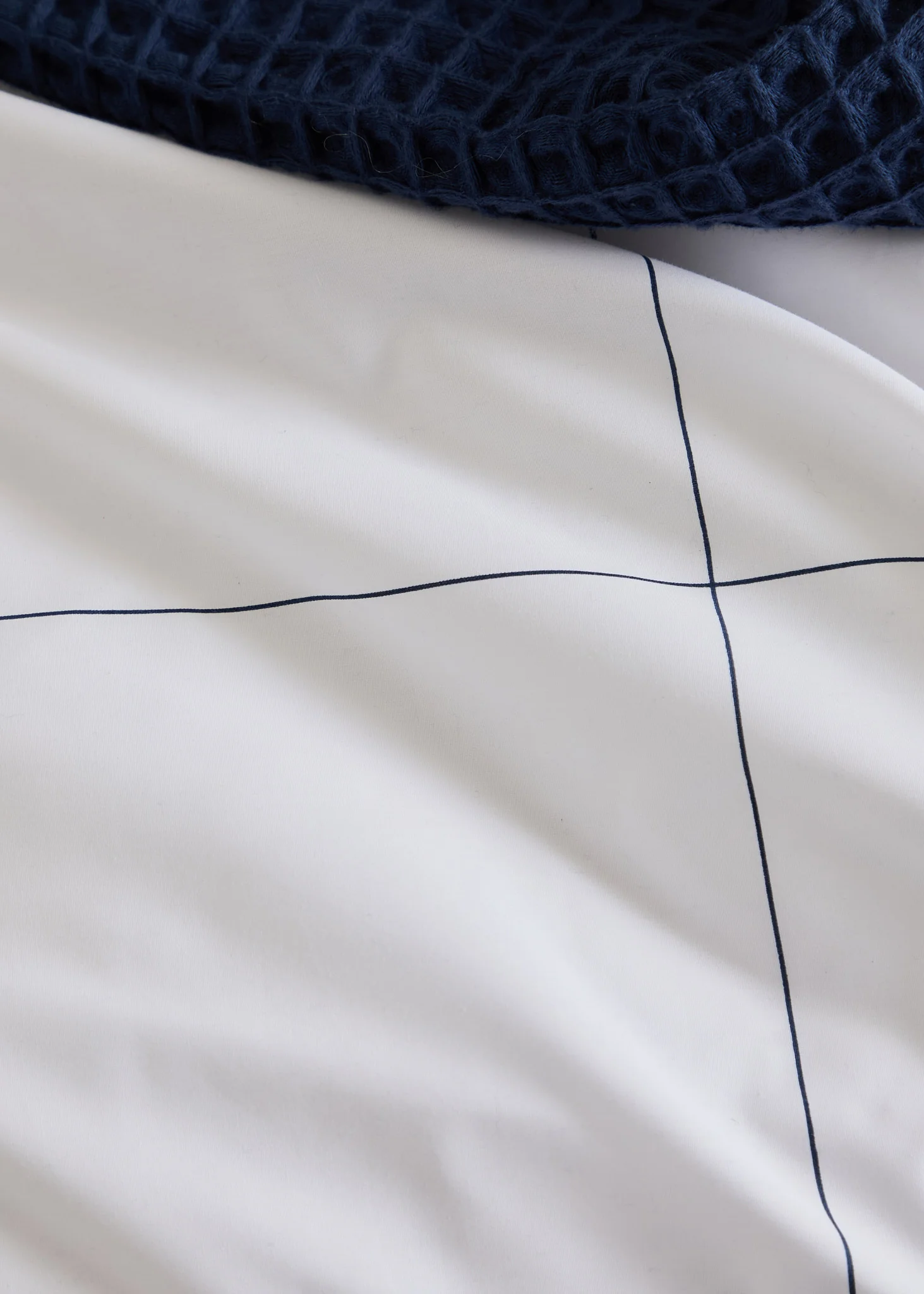 Foxford Navy Windowpane Oxford Square Pillowcase - Image 6