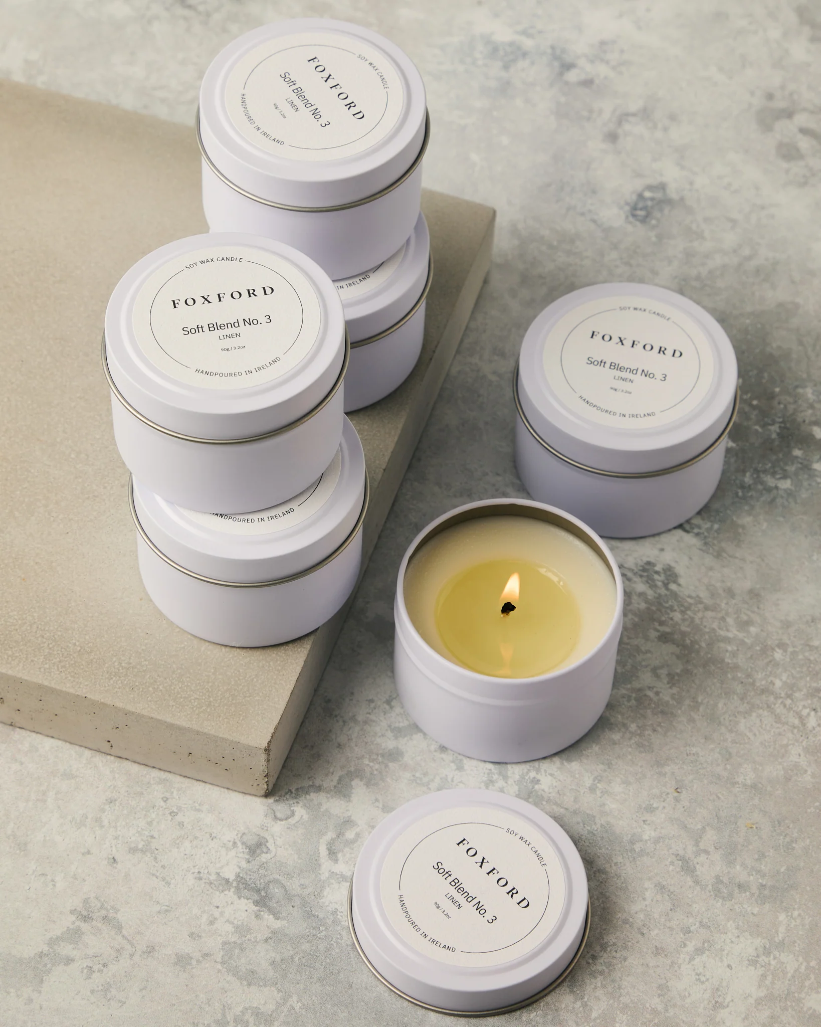 Foxford No.3 Linen Travel Candle 90g