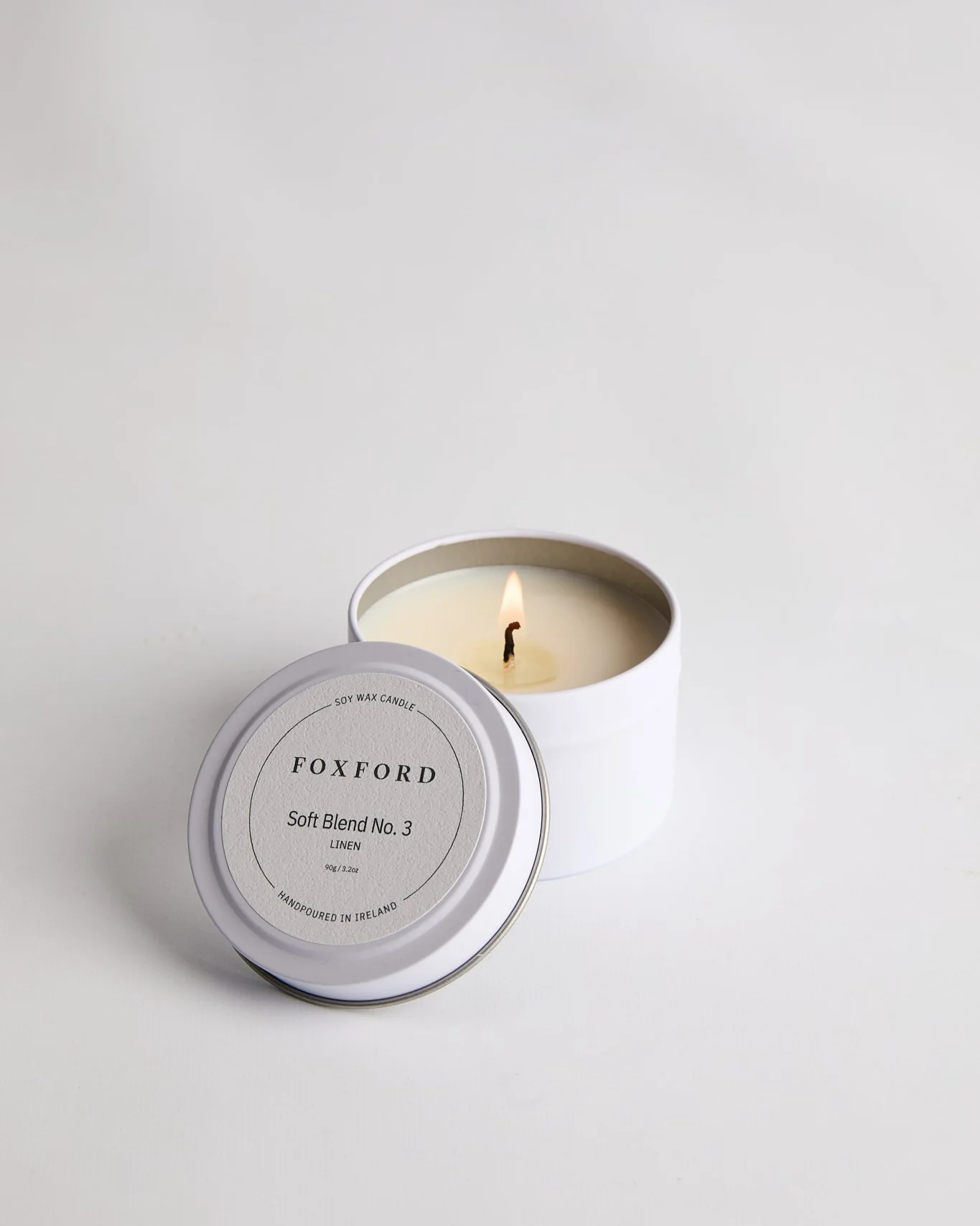 Foxford No.3 Linen Travel Candle 90g - Image 2