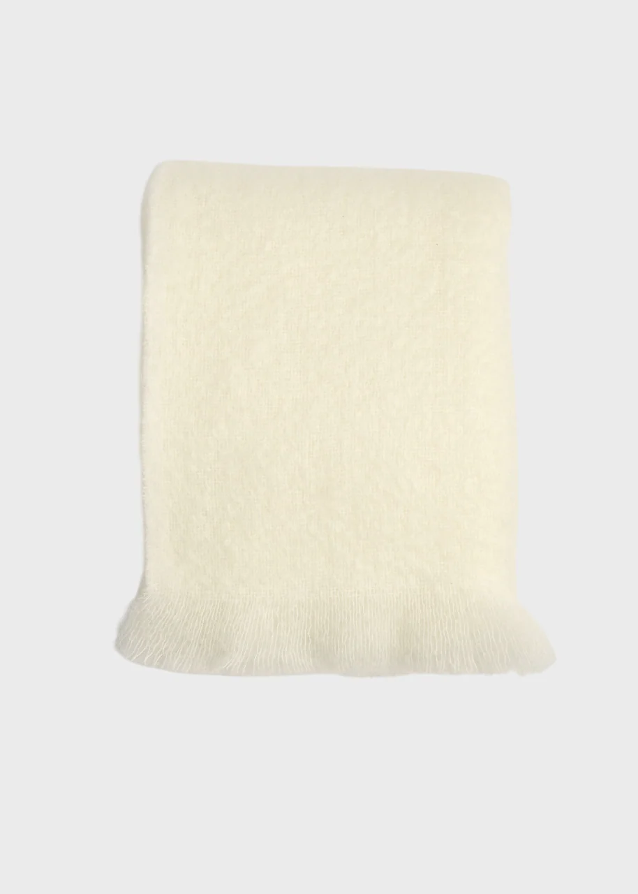 Foxford Off-White Mohair Throw - Image 3
