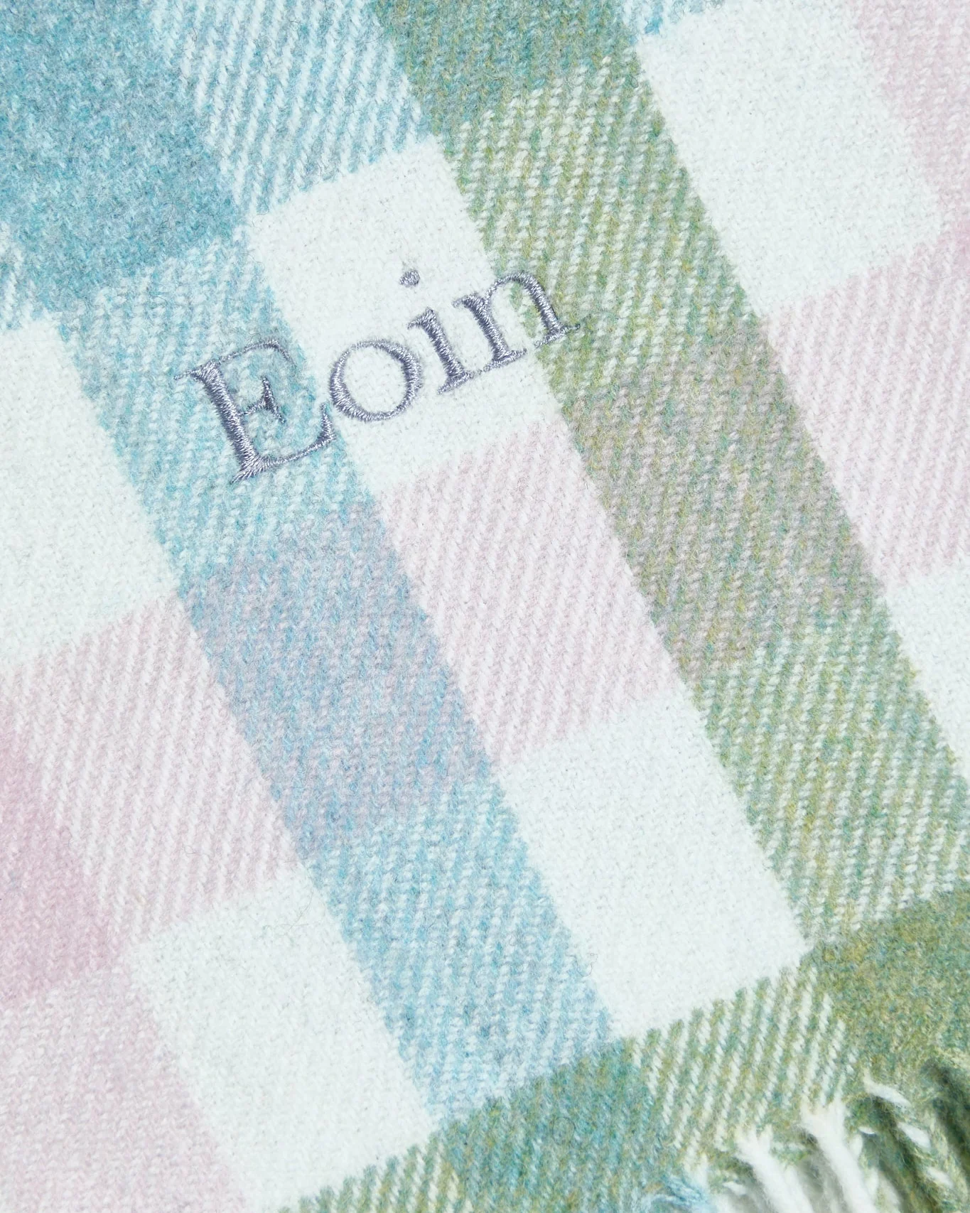 Foxford Pink Check Lambswool Baby Blanket - Image 5