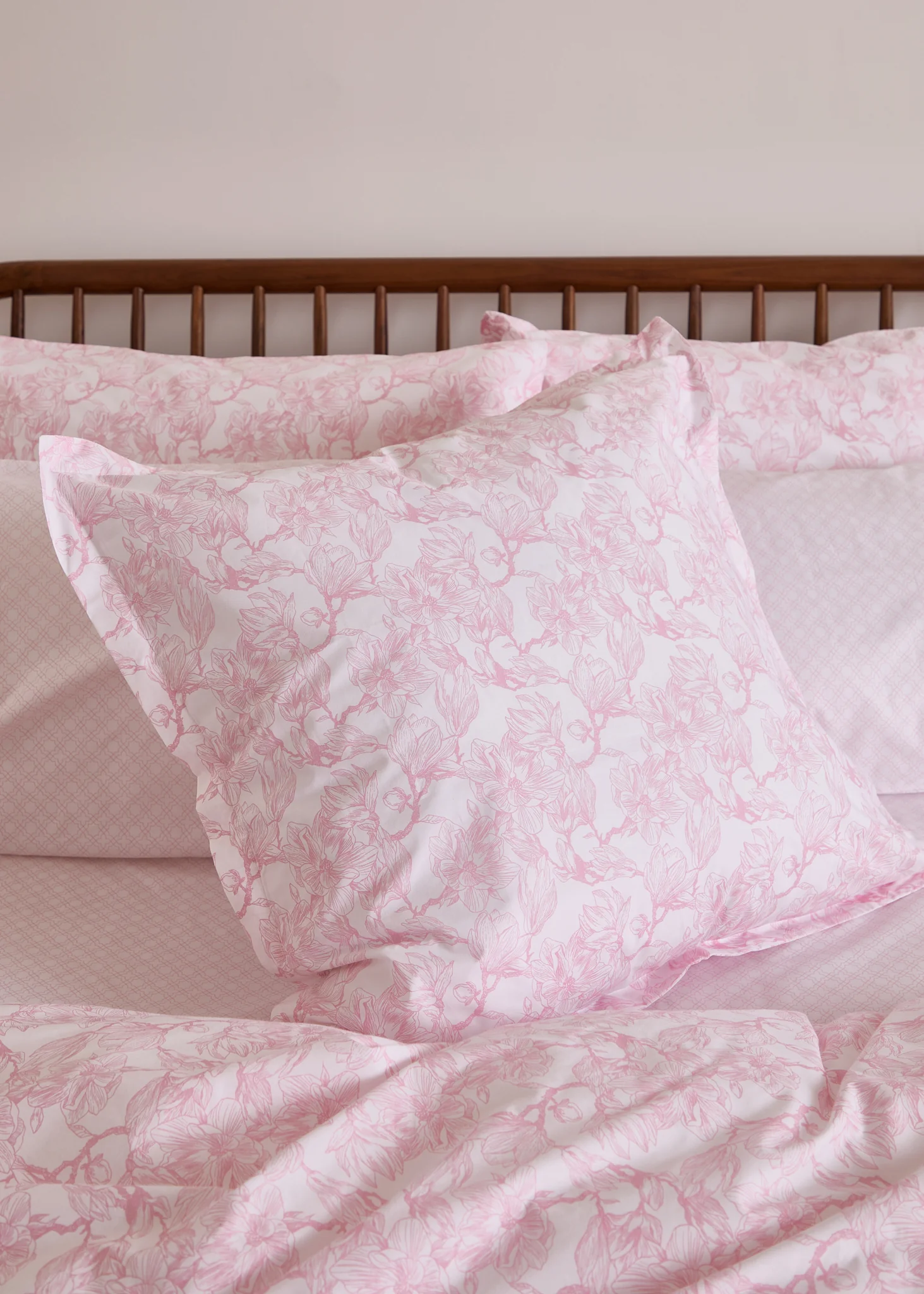 Foxford Pink Magnolia Oxford Square Pillowcase - Image 2