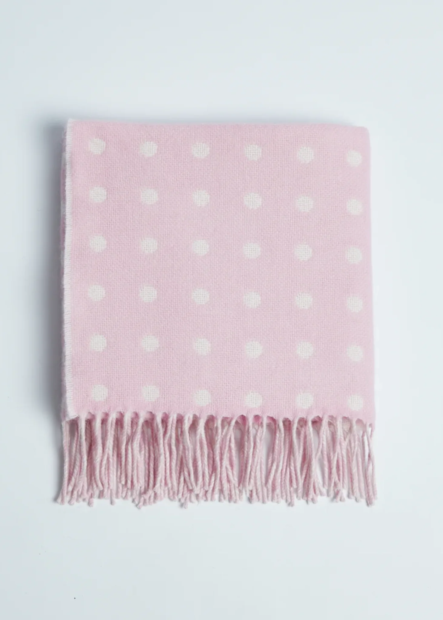 Foxford Pink Spot Lambswool Baby Blanket - Image 3