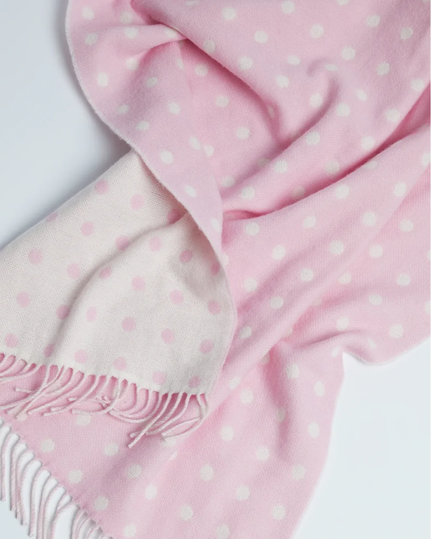 Foxford Pink Spot Lambswool Baby Blanket - Image 4