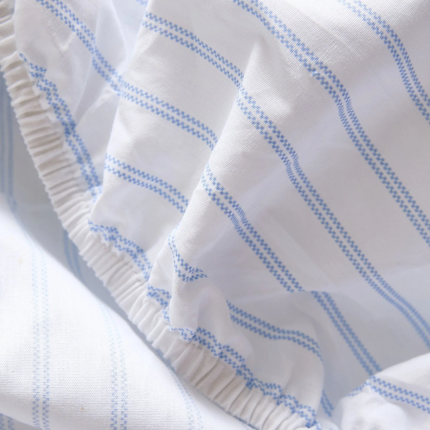 Foxford Pinstripe Blue Fitted Sheet - Image 2