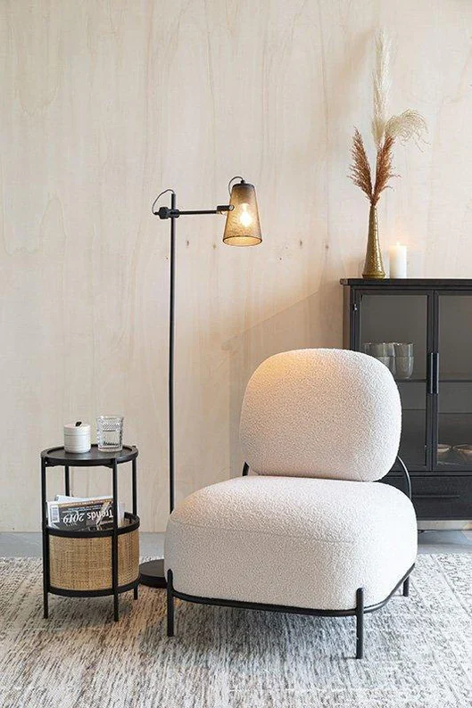 Foxford Rattan Round Side Table - Black