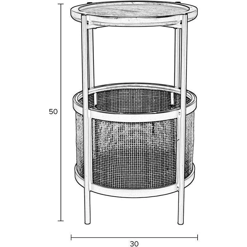 Foxford Rattan Round Side Table - Black - Image 3