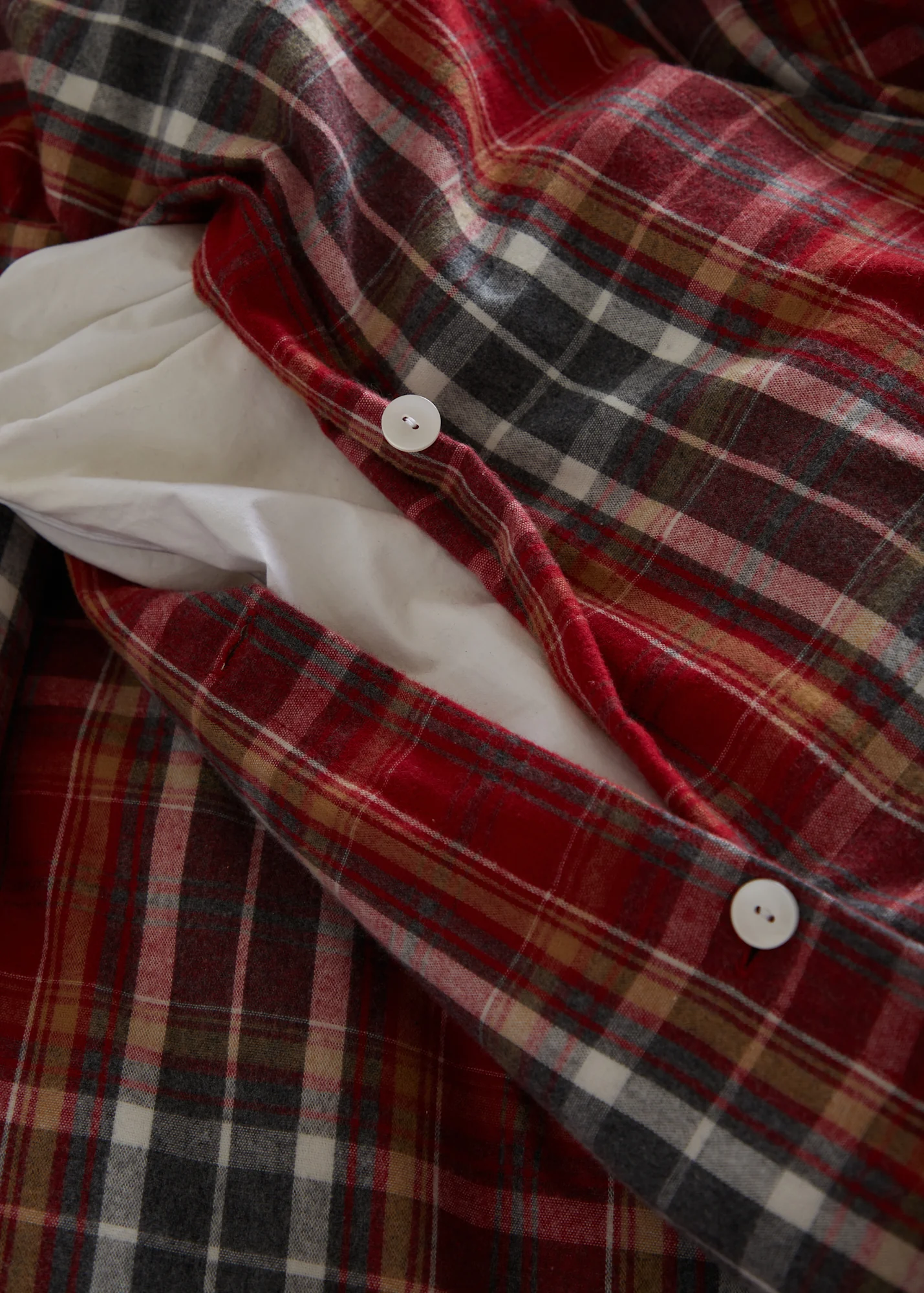 Foxford Red Tartan Flannel Duvet Set - Image 3