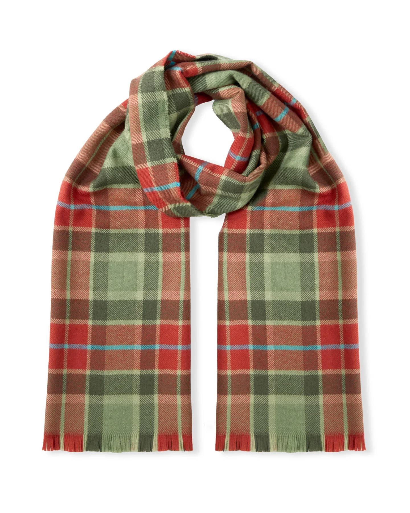 Foxford Rust Tartan Extra-Fine Merino Scarf - Image 2