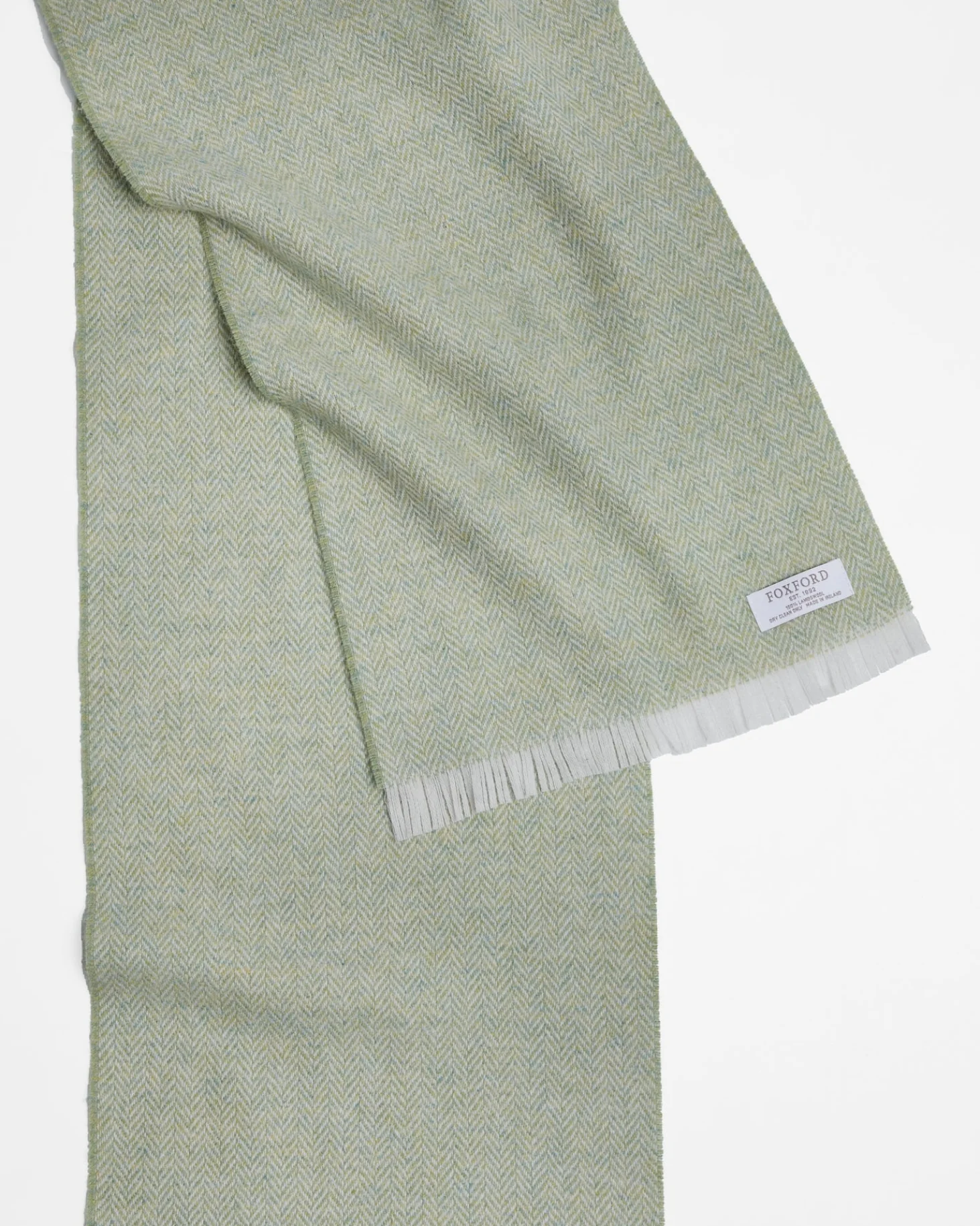 Foxford Silver & Lime Lambswool Scarf - Image 3