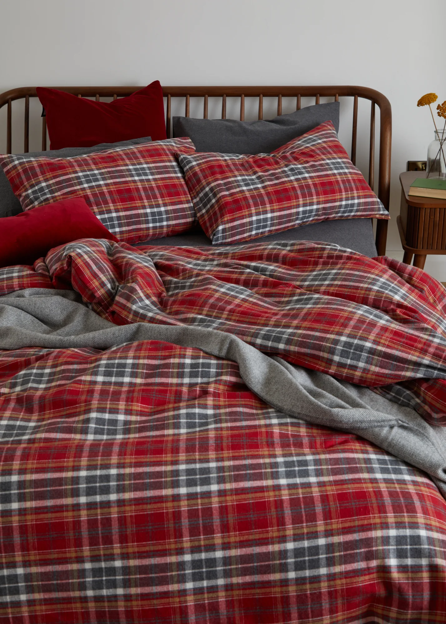 Foxford Tartan Flannel Oxford Pillowcase - Image 2