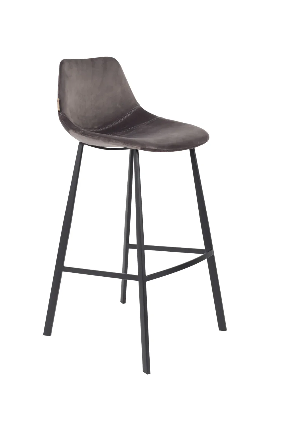 Franky Velvet Counter Stool - Grey - Image 4
