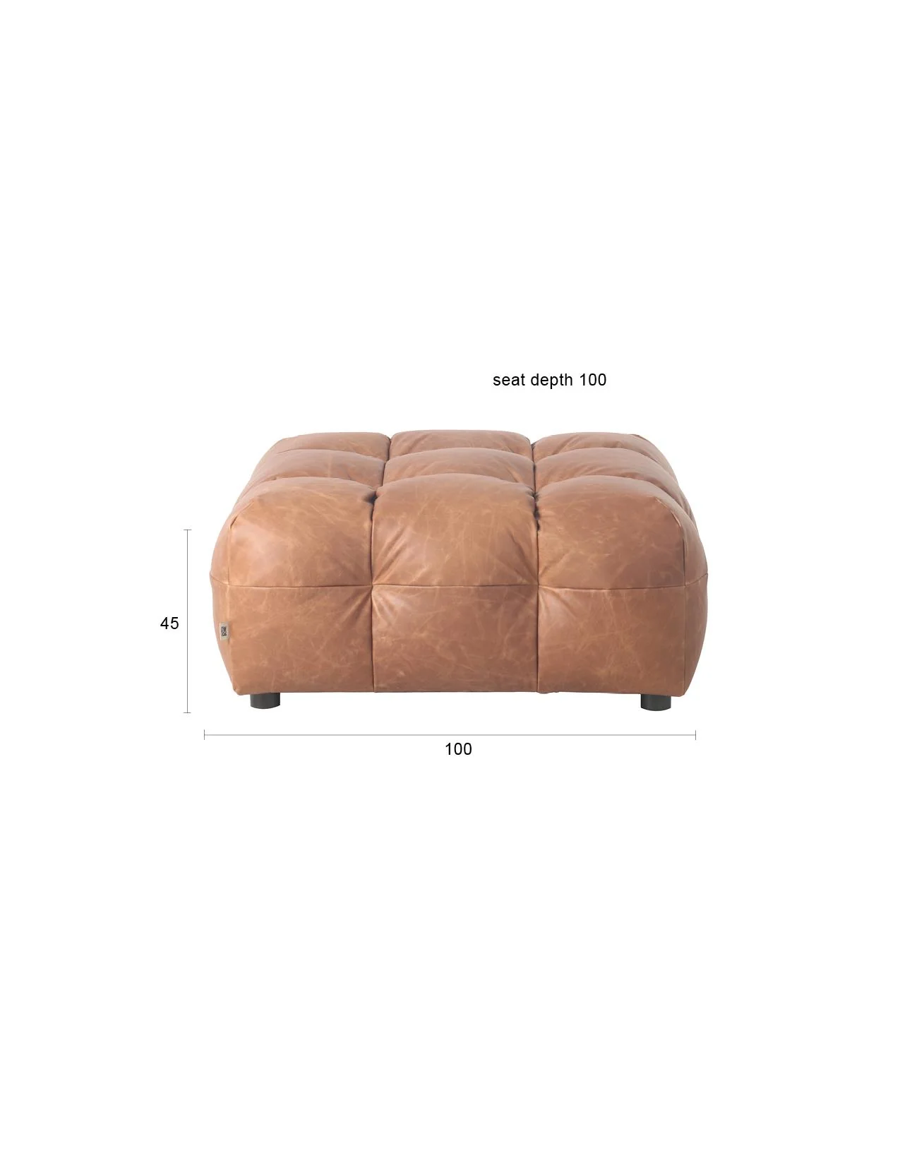 Hocker Hackman Leather Cognac - Image 5